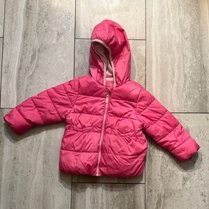wonder nation Hot Pink Quilted Hooded Puffer Jacket